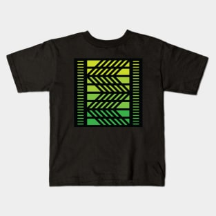 "Dimensional Folds” - V.6 Green - (Geometric Art) (Dimensions) - Doc Labs Kids T-Shirt